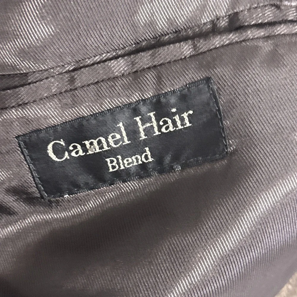 Vintage Gianfranco Ruffini Sport Coat 44L Brown Herringbone Camel Hair Tweed